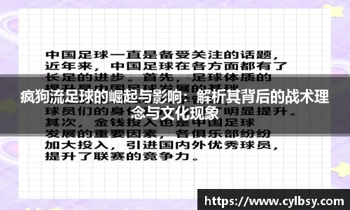 疯狗流足球的崛起与影响：解析其背后的战术理念与文化现象